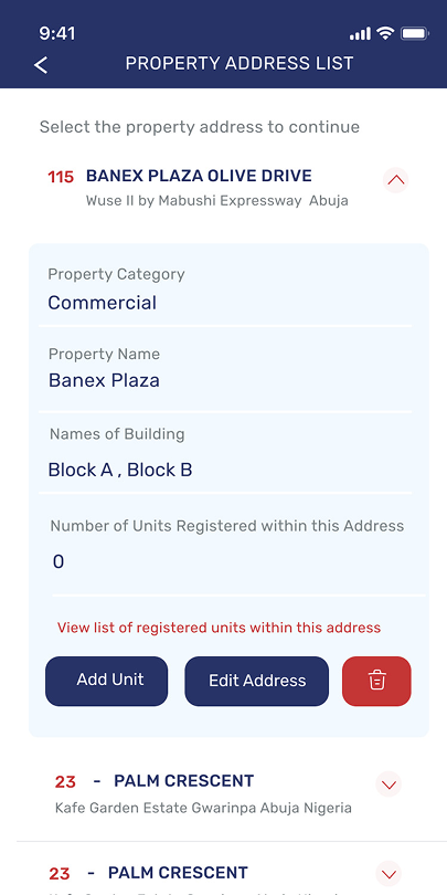 TELAH app screen showing rent dashboard with collection stats and tenant payment status